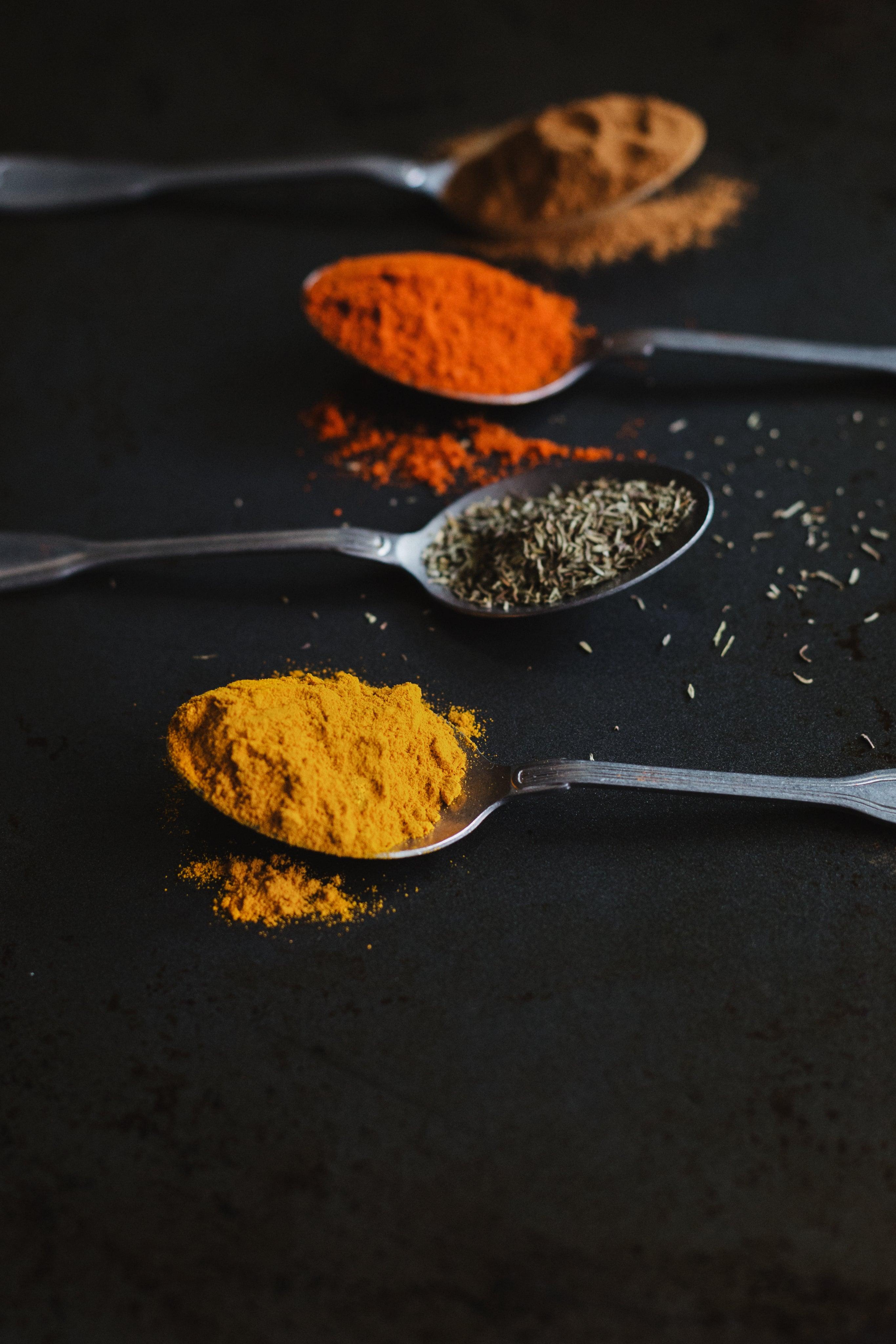 assorted-cooking-spices-in-spoons - Coriandis | Qoondi